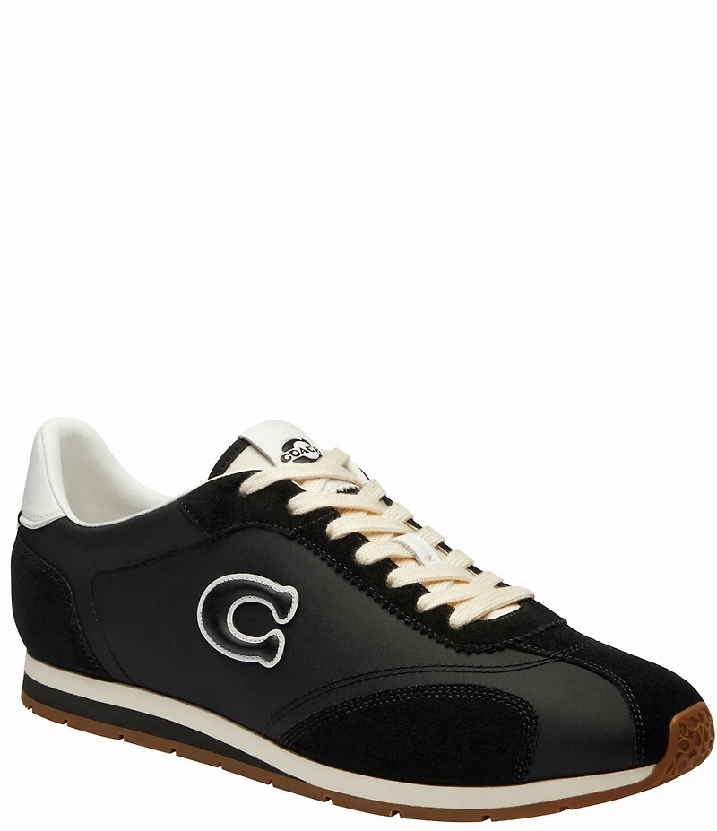 COACH Men's Nylon and Suede Logo Flat Sneakers