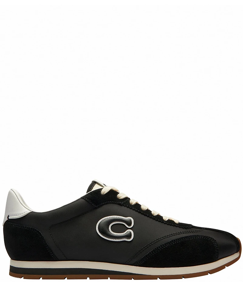 COACH Men's Nylon and Suede Logo Flat Sneakers