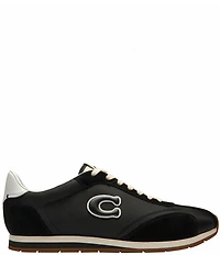 COACH Men's Nylon and Suede Logo Flat Sneakers