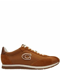 COACH Men's Nylon and Suede Logo Flat Sneakers