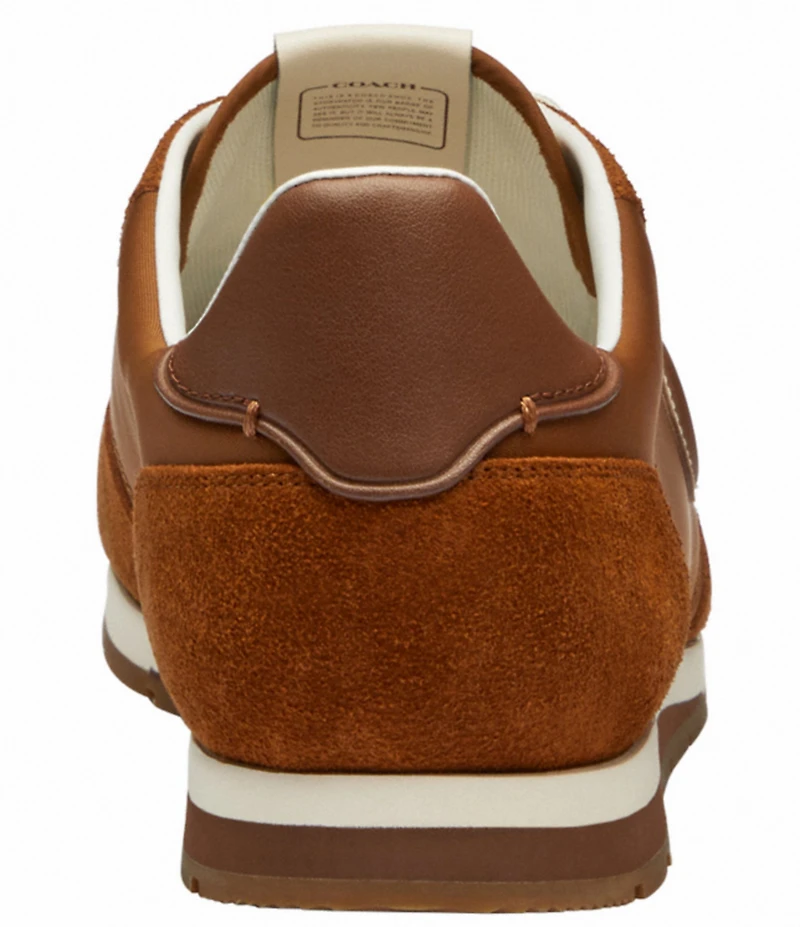 COACH Men's Nylon and Suede Logo Flat Sneakers