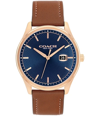 COACH Men's Oliver Quartz Analog Leather Strap Watch