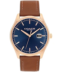COACH Men's Oliver Quartz Analog Leather Strap Watch