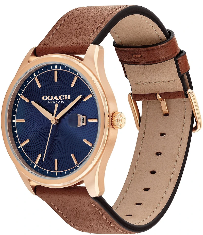 COACH Men's Oliver Quartz Analog Leather Strap Watch