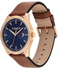 COACH Men's Oliver Quartz Analog Leather Strap Watch