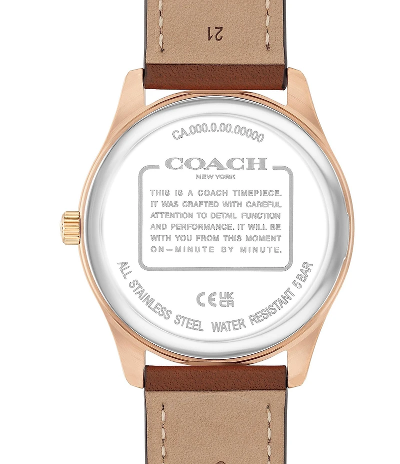 COACH Men's Oliver Quartz Analog Leather Strap Watch