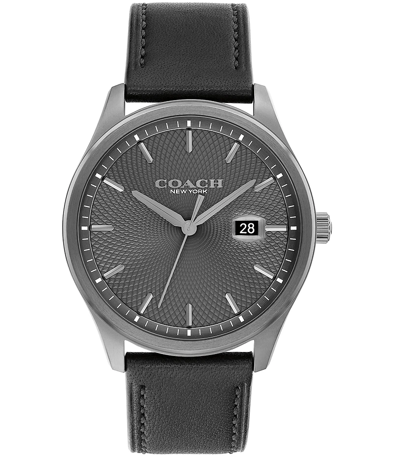 COACH Men's Oliver Quartz Analog Leather Strap Watch