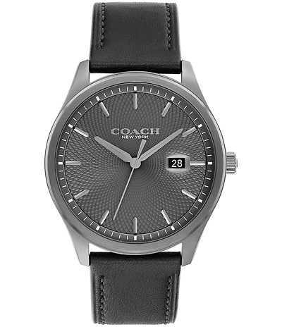 COACH Men's Oliver Quartz Analog Leather Strap Watch