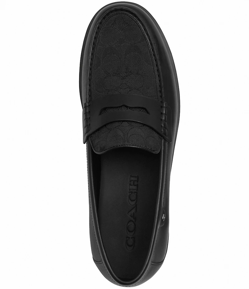 COACH Men's Reagan Signature Logo Penny Loafers