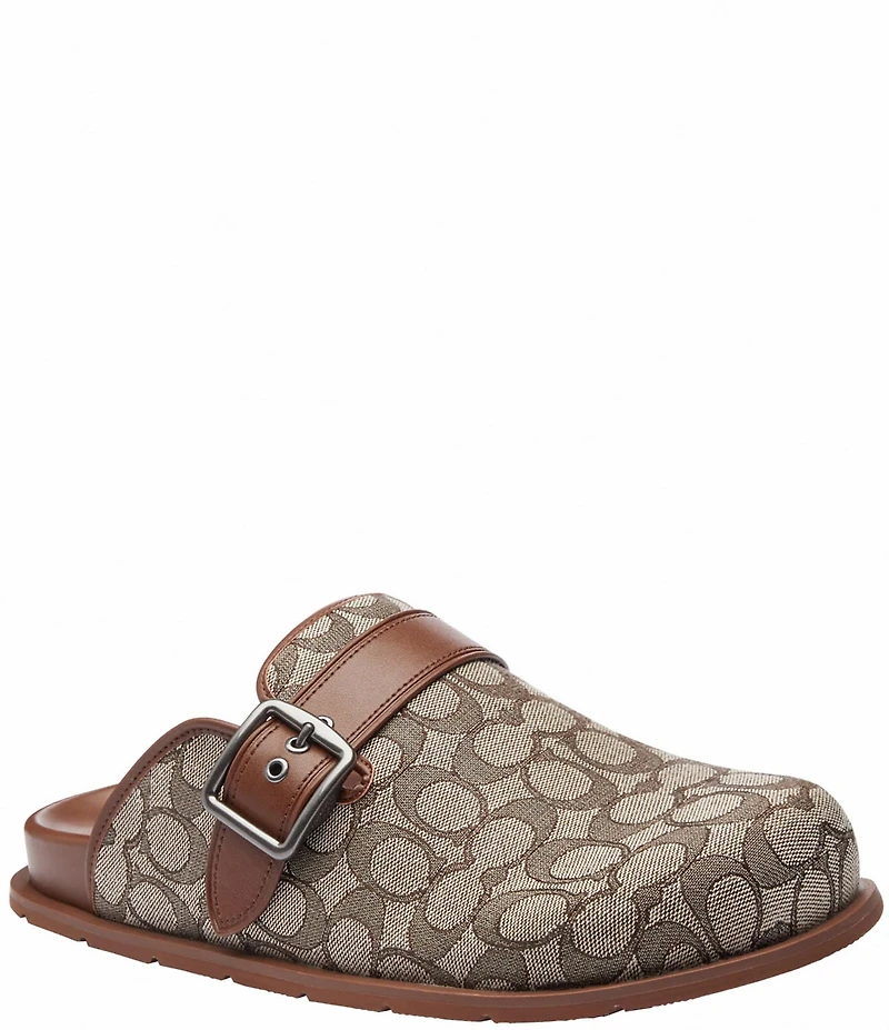 COACH Men's Signature Logo Buckle Clogs