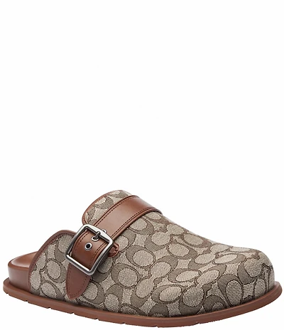 COACH Men's Signature Logo Buckle Clogs
