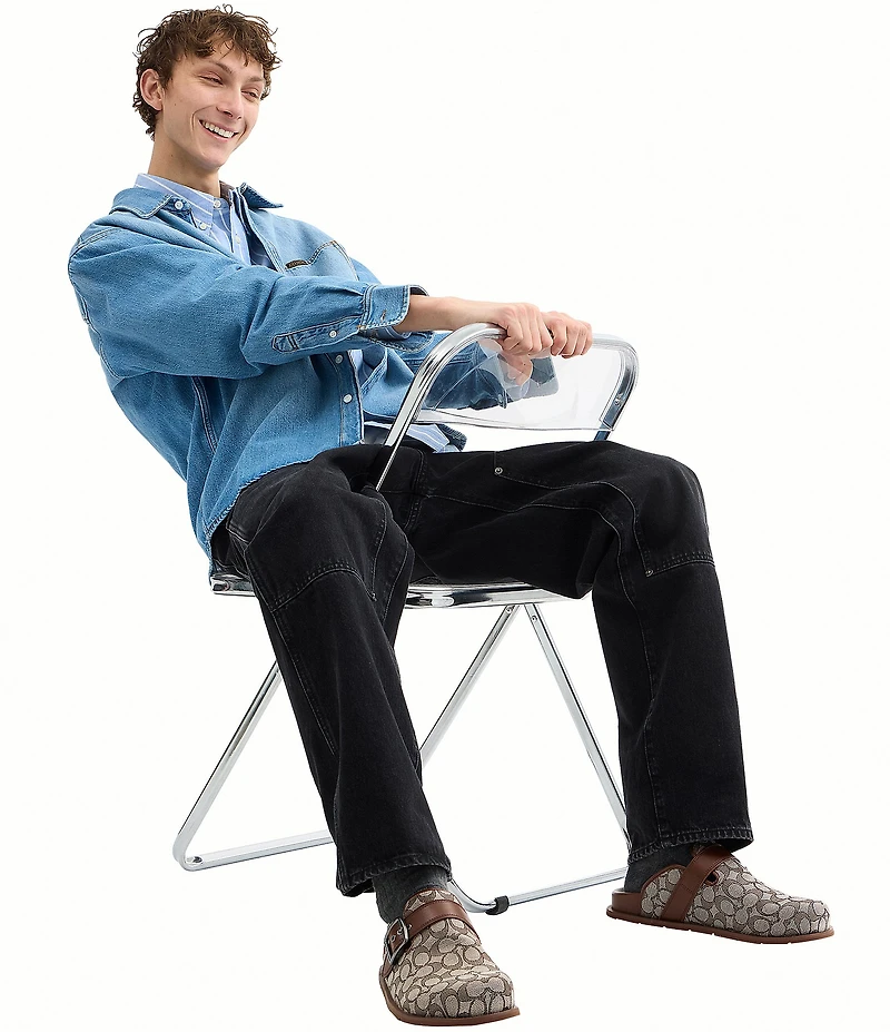 COACH Men's Signature Logo Buckle Clogs