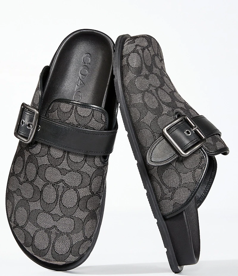 COACH Men's Signature Logo Buckle Clogs