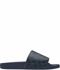 COACH Men's Signature Logo Coated Canvas Pool Slide Sandals