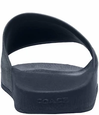 COACH Men's Signature Logo Coated Canvas Pool Slide Sandals