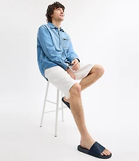 COACH Men's Signature Logo Coated Canvas Pool Slide Sandals