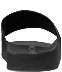 COACH Men's Signature Logo Coated Canvas Pool Slide Sandals