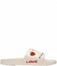 COACH Men's Leather Sketch Print Pool Slide Sandals