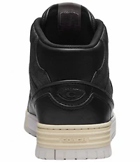 COACH Men's Soho Leather and Signature Logo Coated Canvas Mid Top Sneakers