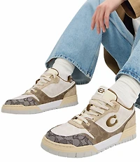 COACH Men's Soho Mixed Signature Logo Sneakers