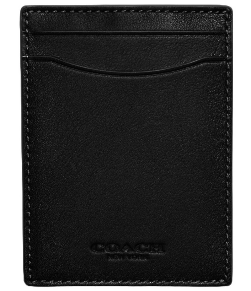 COACH Sport Calf Leather Money Clip Card Case