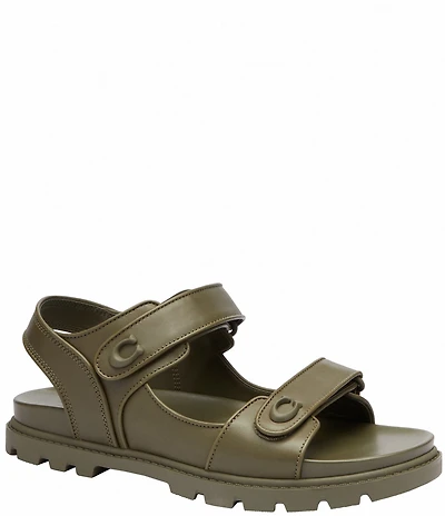COACH Men's Leather Banded Sport Sandals