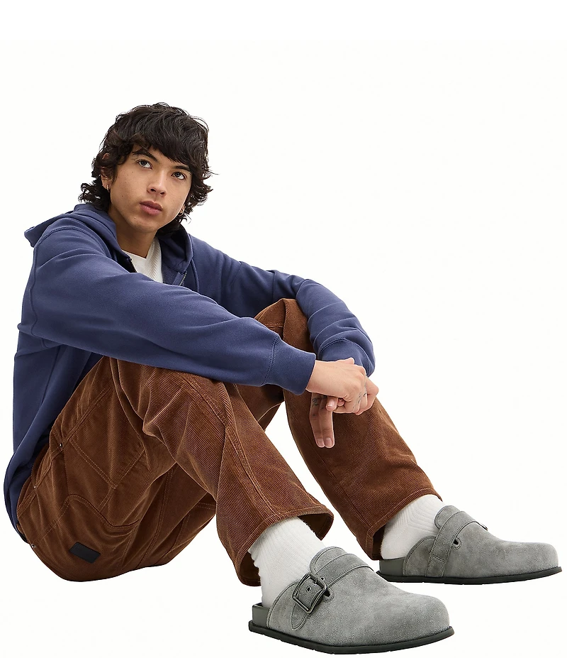 COACH Men's Suede Buckle Clogs