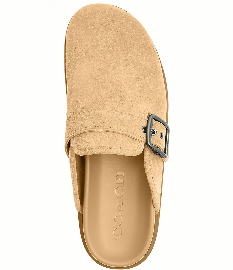 COACH Men's Suede Buckle Clogs