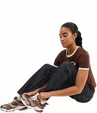 COACH Women's Mesh and Haircalf Leopard Lace Up Sneakers