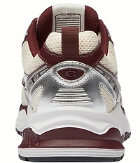 COACH Women's Leather and Mesh Lace Up Sneakers