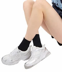 COACH Women's Leather and Mesh Lace Up Sneakers