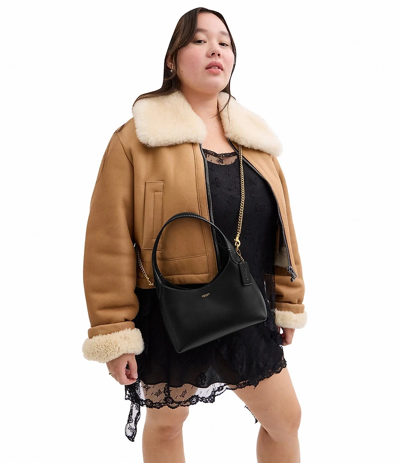 COACH Brooklyn 23 Detachable Chain Strap Leather Shoulder Bag