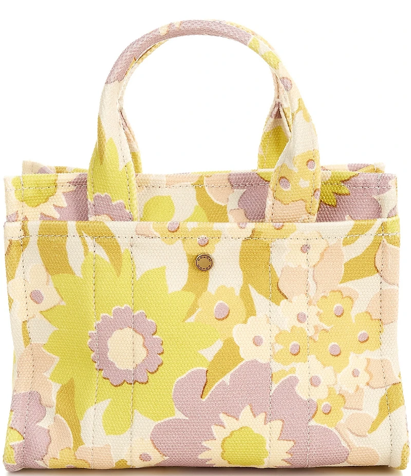 COACH Mini Cargo 20 Canvas Pink Multi Floral Print Tote Bag