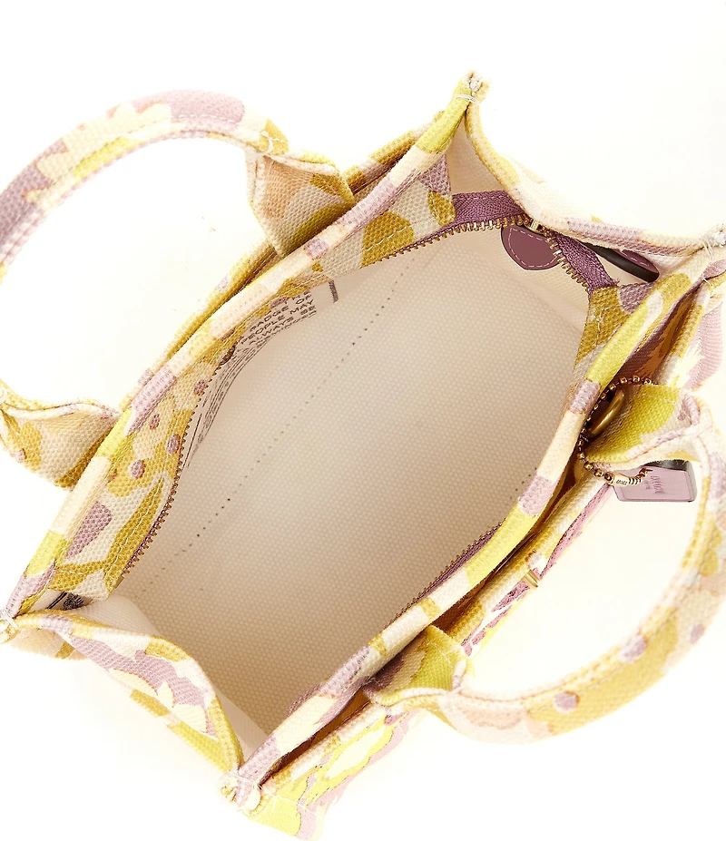 COACH Mini Cargo 20 Canvas Pink Multi Floral Print Tote Bag