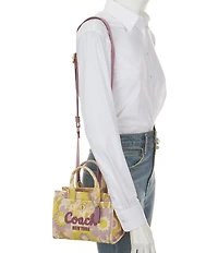 COACH Mini Cargo 20 Canvas Pink Multi Floral Print Tote Bag