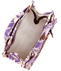 COACH Mini Cargo 20 Canvas Purple Brown Paisley Print Tote Bag