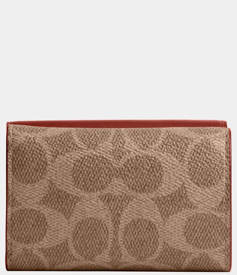 COACH Mini Signature Canvas Trifold Wallet