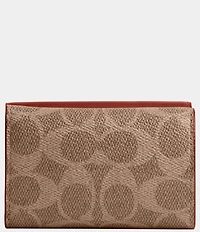COACH Mini Signature Canvas Trifold Wallet