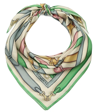 COACH Multi Belt Printed Silk Square Scarf