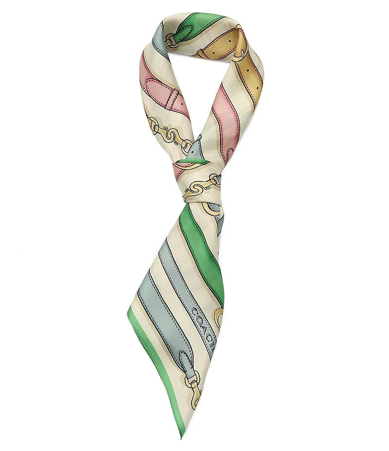 COACH Multi Belt Printed Silk Square Scarf