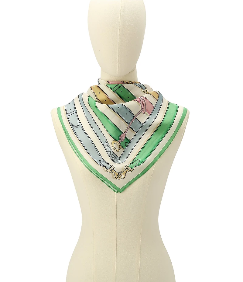 COACH Multi Belt Printed Silk Square Scarf
