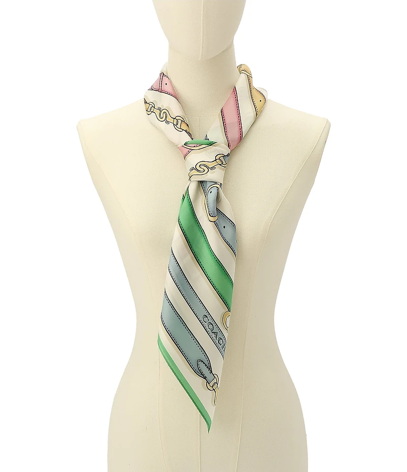 COACH Multi Belt Printed Silk Square Scarf