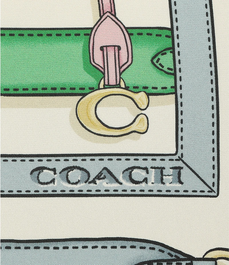 COACH Multi Belt Printed Silk Square Scarf