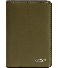COACH Natural Full Grain Leather Card Wallet