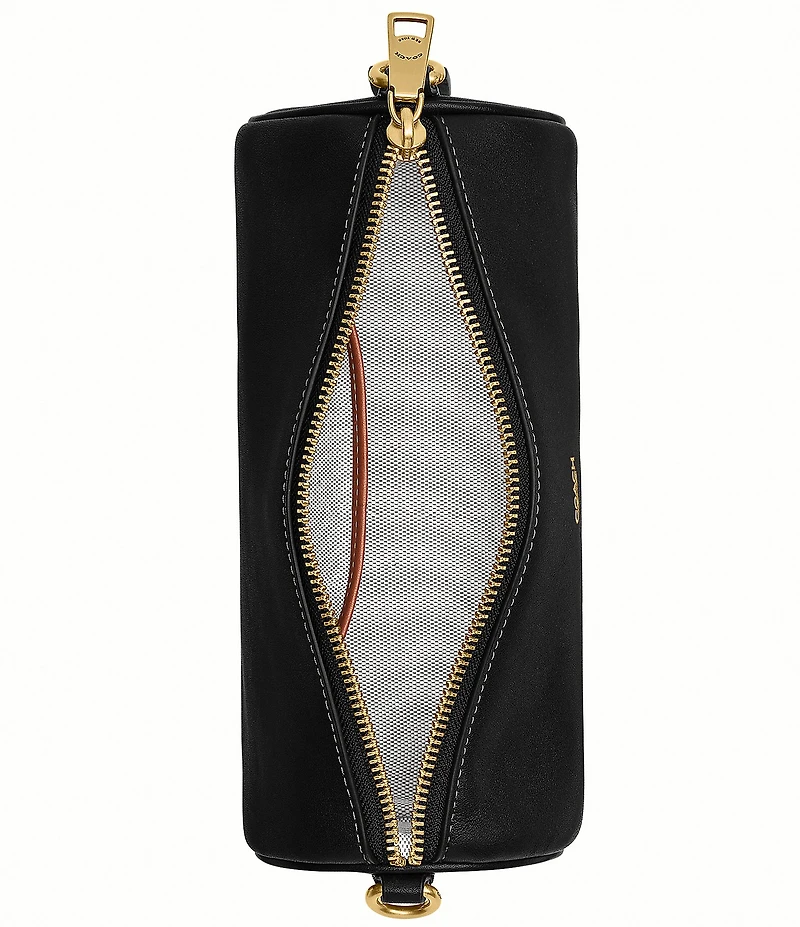 COACH Natural Grain Leather Barrel Bag