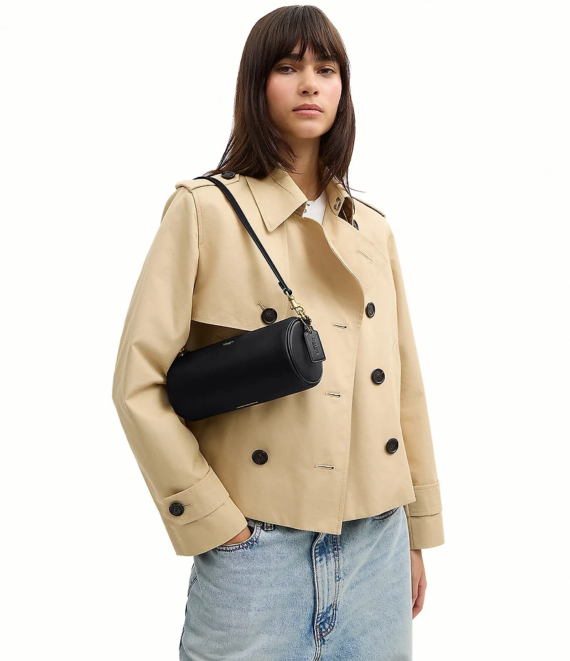 COACH Natural Grain Leather Barrel Bag