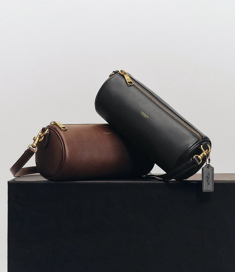 COACH Natural Grain Leather Barrel Bag
