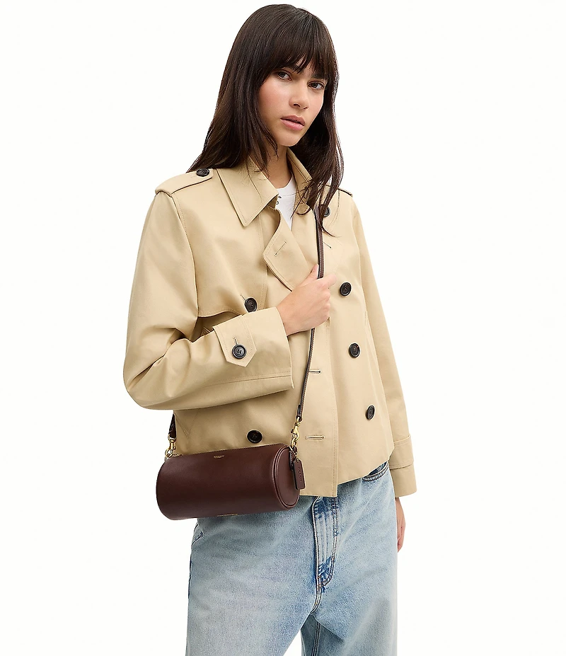 COACH Natural Grain Leather Barrel Bag