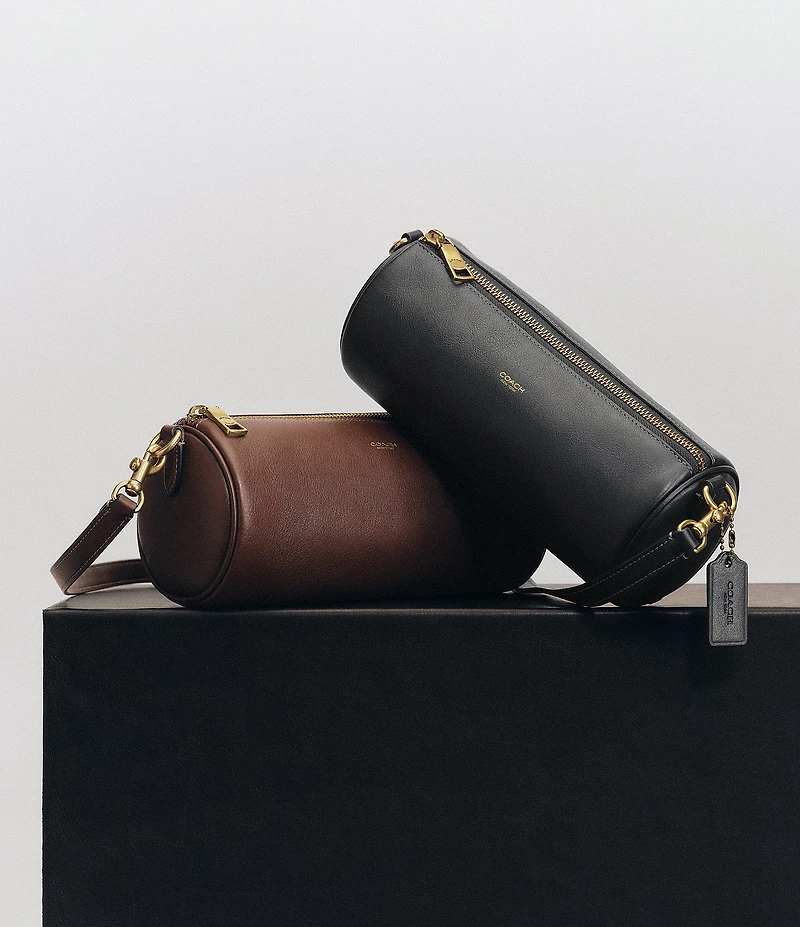 COACH Natural Grain Leather Barrel Bag