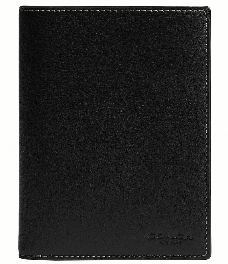 COACH Natural Grain Leather Passport Case